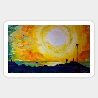 Sunrise. Lighthouse. Empuriabrava Sticker